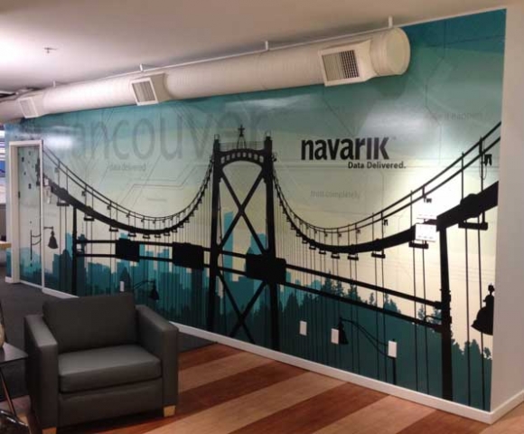 Office wall graphic installation